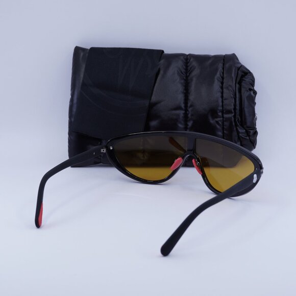 ?️ New Moncler ML0239 01E Sunglasses - Black Frame, Brown Lenses